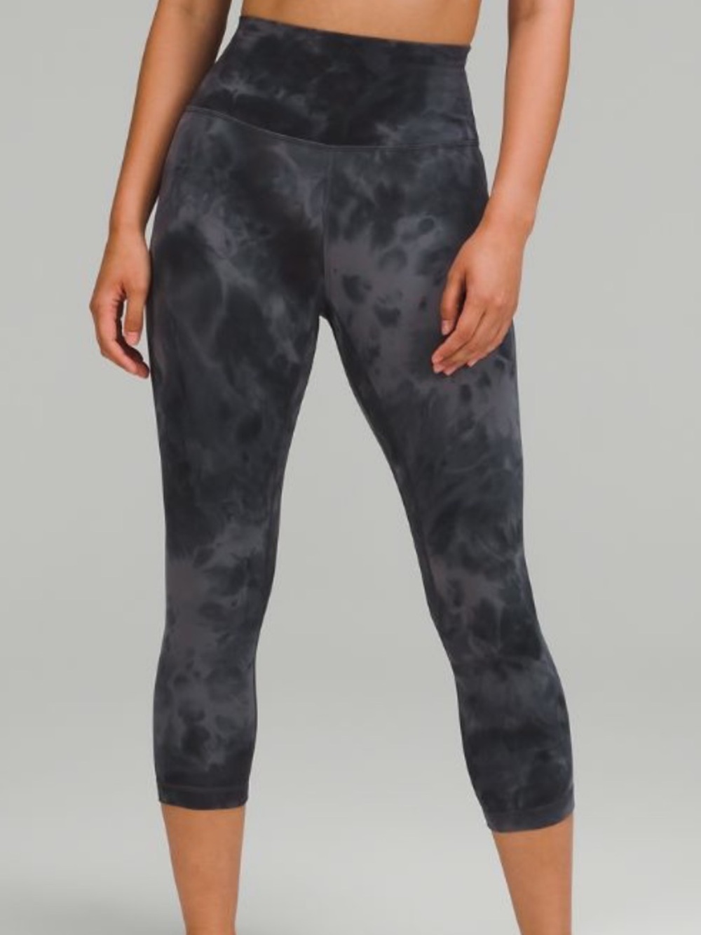lululemon athletica Black Tie-Dye High-Rise Crop Leggings